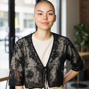 vintage black beaded Scala